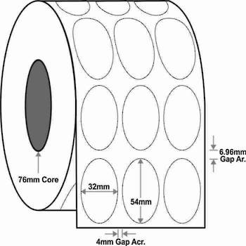 32x54mm Oval x8,000 labels