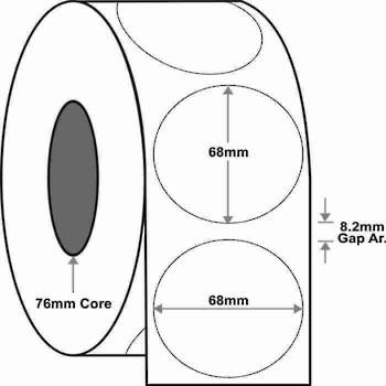 68mm Circle x2,000 labels