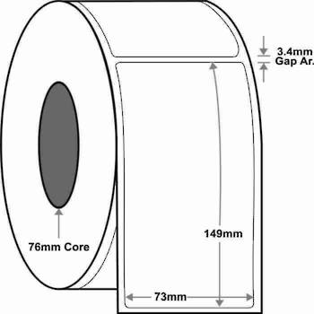 73x149mm x1,000 labels