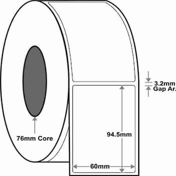 60x94.5mm x1,500 labels