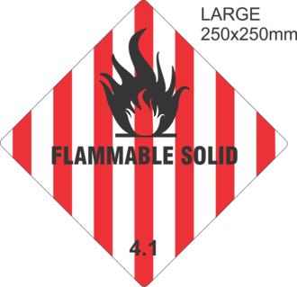 Flammable Solid 4.1Large Vinyl Single Labels
