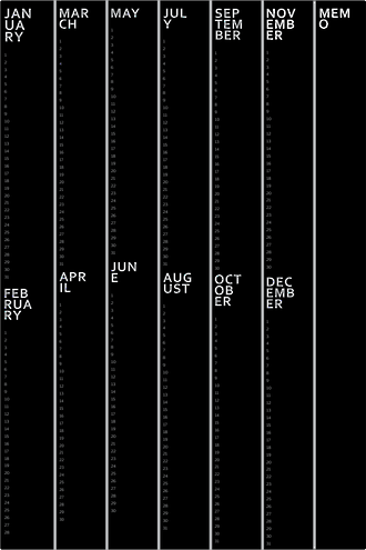 Chalkboard XL Annual Calendar