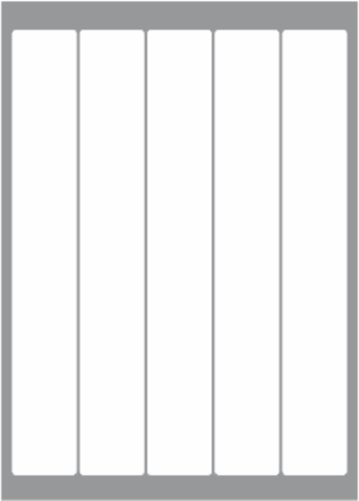 5 Labels per sheet 39x265mm x100 sheets