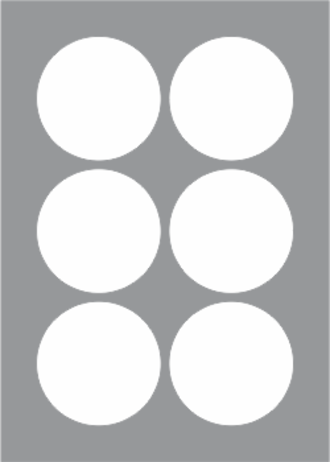 6 Labels per sheet 80mm Circle x100 sheets