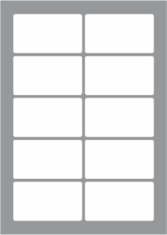 10 Labels per sheet 88x50mm x100 sheets