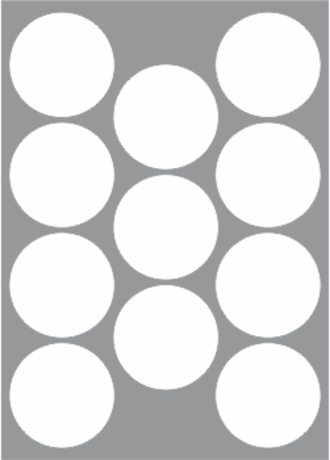 11 Labels per sheet 68mm Circle x100 sheets