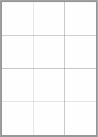 12 Labels per sheet 68x72mm x100 sheets