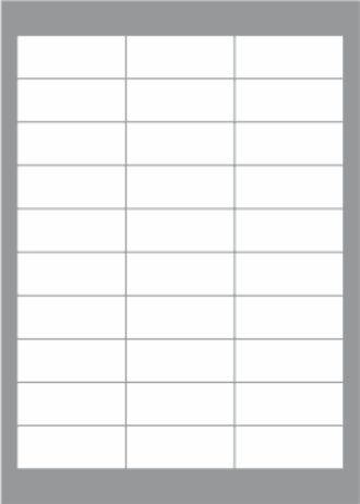 30 Labels per sheet 64x25.5mm x100 sheets