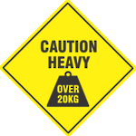 Caution Heavy Over 20kg x500 labels