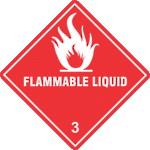 Flammable Liquid 3 x500 labels