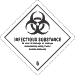 Infectious Substance 6.2 x500 labels